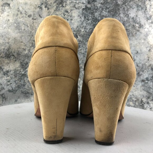 Kate Spade Women's Size 11M Tan Suede Closed Almond Toe Ankle Booties Boots - Picture 7 of 15